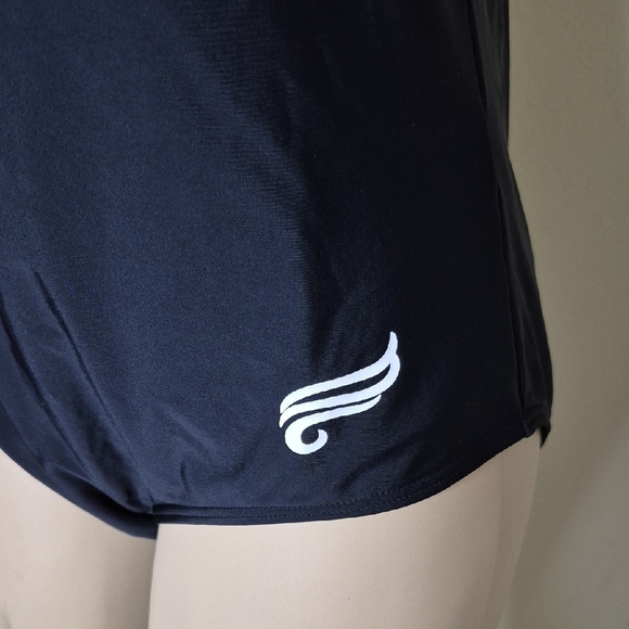 Black One Piece Swimwear with Racerback Design - Picture 2 of 4